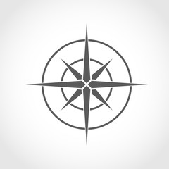Wall Mural - gray compass icon. vector illustration.