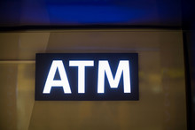 Close-up Of Atm Signboard