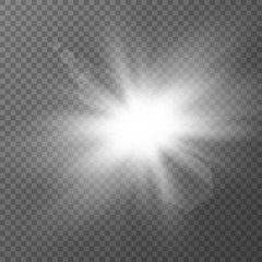 Wall Mural - sunlight special lens flare light effect. sun flash with rays burst explosion with transparent backg