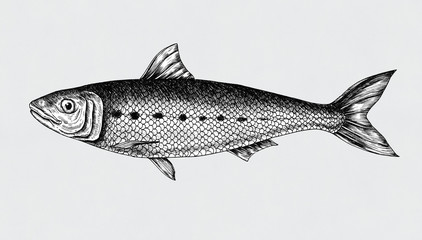 hand drawn sardine fish