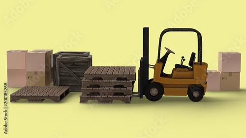フォークリフト パレット 段ボール 流通センター 物流倉庫 Stock イラスト Adobe Stock