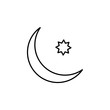 © gunayaliyeva - crescent moon and star icon. Element of simple icon for websites, web design, mobile app, info graphics. Thin line icon for website design and development, app development