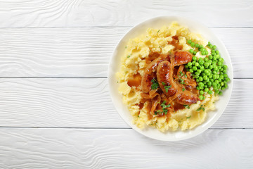 delicious Bangers and Mash on plate