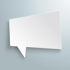 Wall Mural - white speech bubble bullhorn shape
