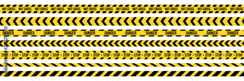 Fotomural Creative vector illustration of black and yellow police stripe border