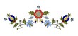 Traditional, modern Polish - Kashubian floral folk decoration vector, wzory kaszubskie, kaszubski wzór, haft