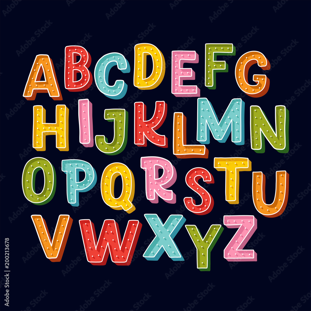 Cute hand drawn alphabet made in vector. Doodle letters for your design ...