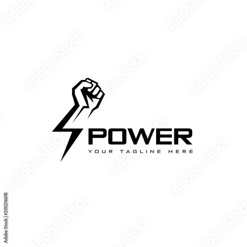 pics Hand Black Power Logo vector logo design template fist male