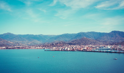 Fototapete - View on Batumi city from the port. Georgia
