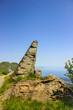 Triangular shaped rock in Beigua National Geopark, Italy	