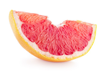 Wall Mural - Slice of Grapefruit isolated on white background