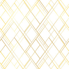 Wall Mural - Premium style seamless pattern. Golden cross lines on a white background