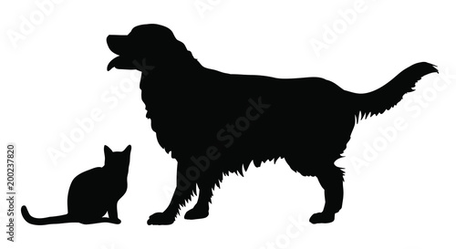 Set Of Silhouettes Of The Cat And The Dog Vector Illustrations Isolated On White Background 犬と猫のシルエット ベクターイラスト素材 Buy This Stock Vector And Explore Similar Vectors At Adobe Stock Adobe