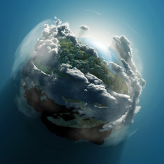 Wall Mural - small planet in clouds