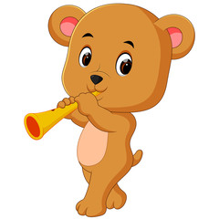 Poster - bear playing saxophone