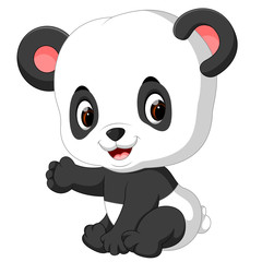 Sticker - funny panda cartoon