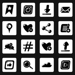 Wall Mural - Social network icons set, simple style