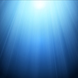 Fototapeta Niebo - Cold spotlight with rays isolated on blue background. Vector