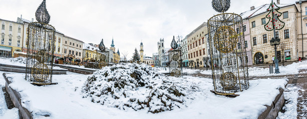 Wall Mural - SNP square in Banska Bystrica, Slovakia, winter scene