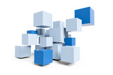 blue cubes construction