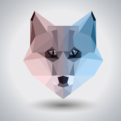 Wall Mural - Abstract polygonal tirangle animal fox. Hipster animal illustration.