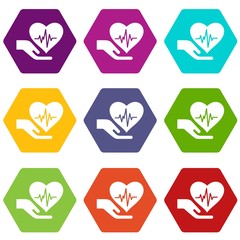 Wall Mural - Health protection icons set 9 vector