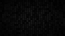 Abstract Dark Background Of Small Squares Or Pixels In Shades Of Black And Gray Colors.