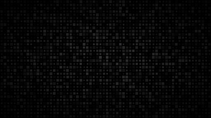 Wall Mural - Abstract dark background of small squares or pixels in various sizes in shades of black and gray colors.