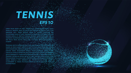 Wall Mural - Tennis of particles. A tennis ball consists of circles and points.