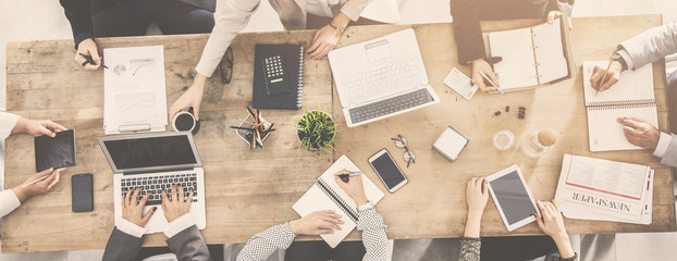 Group of business people working in office