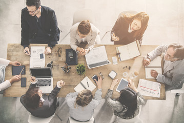 Group of business people working in office