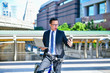 © S photographer - Concept Business people playing sports, Businessmen like to bike.