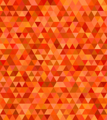 Wall Mural - Orange abstract regular triangle mosaic background - vector illustration