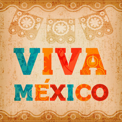 Wall Mural - Viva mexico quote greeting card for holiday event