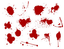 Blood Splat Splash Spot Ink Stain Blot Patch Liquid Vector Illustration