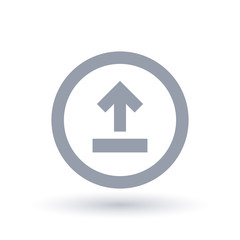 Wall Mural - upload arrow icon. uploading symbol. file transfer sign in circle outline. vector illustration.