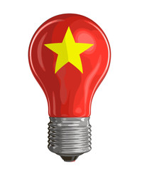 Wall Mural - Light bulb with Vietnamese flag.  Image with clipping path