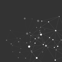 Fototapete - Abtract background with connected line and dots