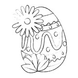 Fototapeta Kosmos - painted easter egg with floral decoration vector illustration design