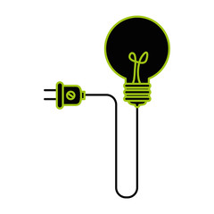 Wall Mural - bulb light idea with energy plug vector illustration design