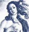 The Birth of Venus, by Sandro Filipepi Known as Botticelli, 1484 - 1485 about - circle raster vector illustration