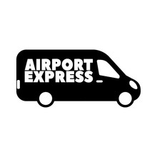 Flat Icon For Airport Express Service With Transport Van.