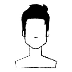 young man shirtless avatar character vector illustration design