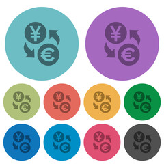 Sticker - Yen Euro money exchange color darker flat icons