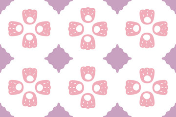 Wall Mural - seamless pattern with bluebell, campanula naive style. flowers stylized on white background