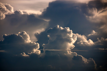 Wall Mural - dramatic atmosphere panorama view of monochrome color storm clouds and sky background.