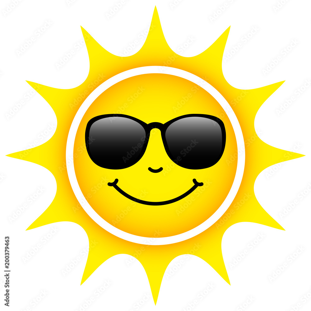 Yellow Sun Sunglasses - obrazy, fototapety, plakaty 