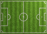 Fototapeta Nowy Jork - Fußball Spielfeld Textur von oben mit Gras