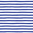 Hand drawn uneven sailor stripes, streaks, bars, strips seamless vector repeat pattern. Navy blue and white striped background. Doodle style sailor vest ornament.