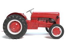 3d Illustration Of A Red Tractor